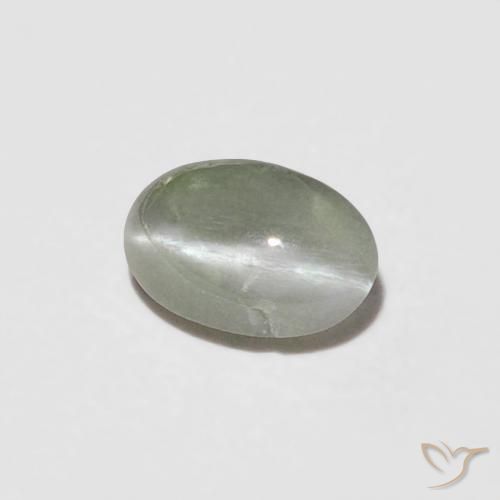 0.26 ct Green Chrysoberyl Cat's Eye Stone, Natural Chrysoberyl Cat's Eye in Oval Cabochon Shape for Sale