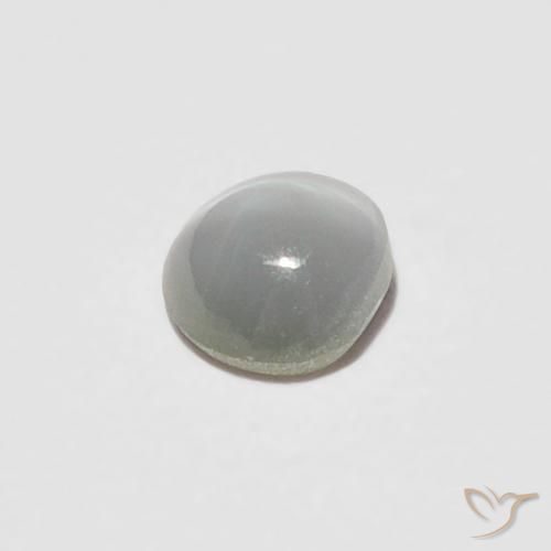 Chrysoberyl Cat's Eye Gemstone in 3.5 x 3.3 mm Size for Sale, Chrysoberyl Cat's Eye Stone in Grayish Green Color