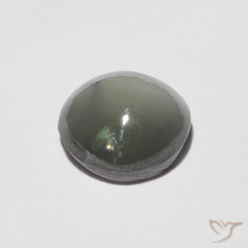 Chrysoberyl Cat's Eye Gemstone in 5.7 mm Size for Sale, Chrysoberyl Cat's Eye Stone in Medium Grey Color