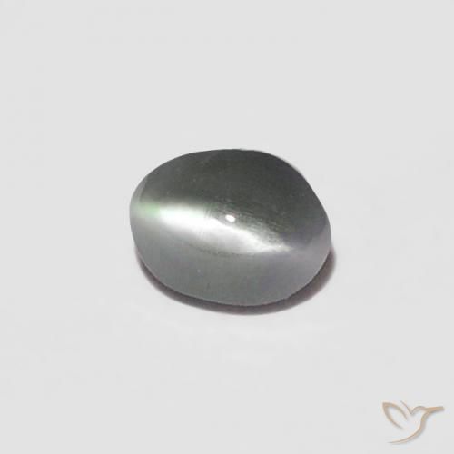 0.10 ct Gray Chrysoberyl Cat's Eye Stone, Natural Chrysoberyl Cat's Eye in Oval Cabochon Shape for Sale