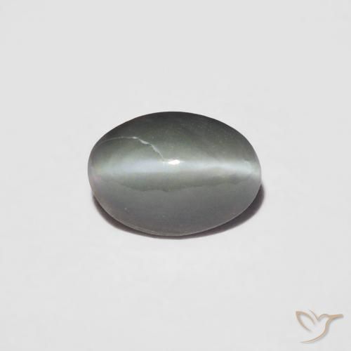 0.36ct Natural Medium Grey Chrysoberyl Cat's Eye, Oval, Opaque
