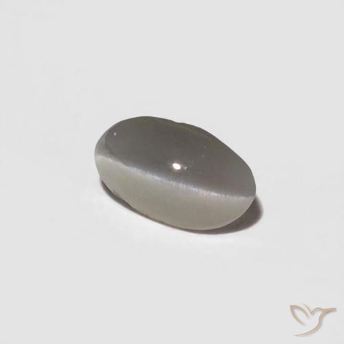 0.29 ct Gray Chrysoberyl Cat's Eye Stone, Natural Chrysoberyl Cat's Eye in Oval Cabochon Shape for Sale
