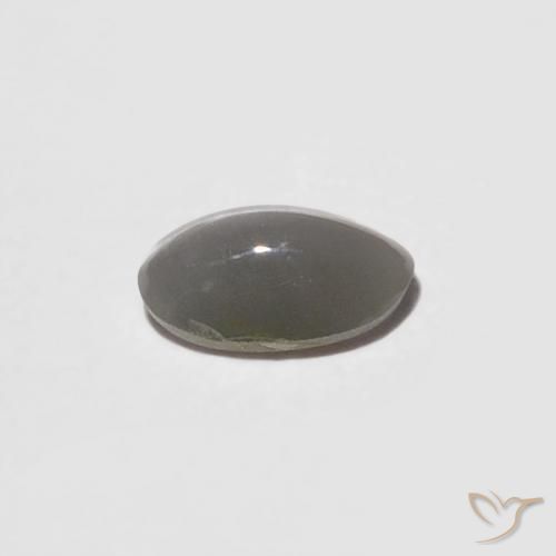 Chrysoberyl Cat's Eye Gemstone in 5 x 3 mm (calibrated) Size for Sale, Chrysoberyl Cat's Eye Stone in Very Light Grey Color