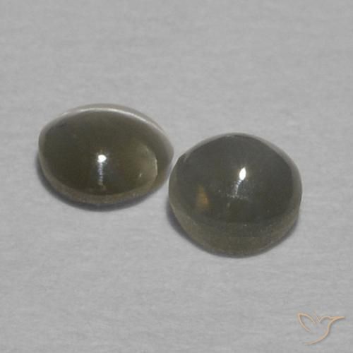 Chrysoberyl Cat's Eye Gemstones in 3.2 mm Size for Sale, Chrysoberyl Cat's Eye Stones in Grayish Black Color