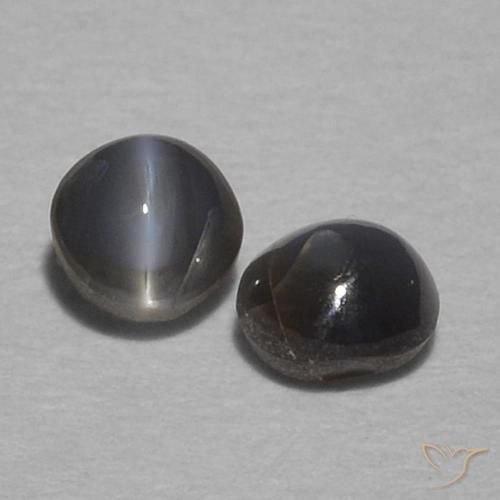 0.40 ctw Gray Chrysoberyl Cat's Eye Stones, Natural Chrysoberyl Cat's Eye in Round Cabochon Shape for Sale