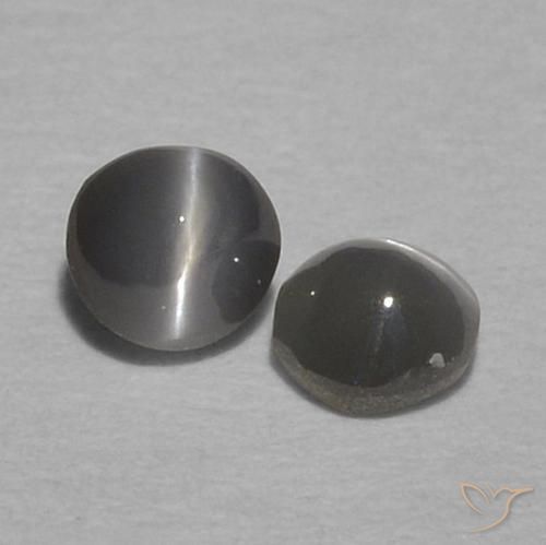 0.35 ctw Gray Chrysoberyl Cat's Eye Stones, Natural Chrysoberyl Cat's Eye in Round Cabochon Shape for Sale
