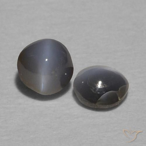 0.36 ctw Gray Chrysoberyl Cat's Eye Stones, Natural Chrysoberyl Cat's Eye in Round Cabochon Shape for Sale