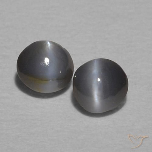 0.28ctw Natural Grey Chrysoberyl Cat's Eye, Oval, Opaque