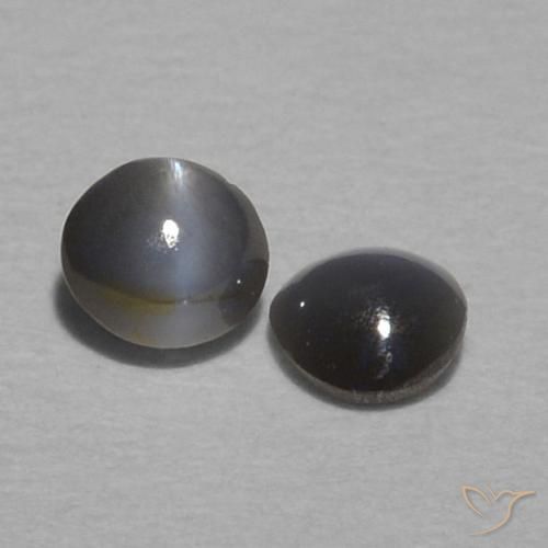 0.28 ctw Gray Chrysoberyl Cat's Eye Stones, Natural Chrysoberyl Cat's Eye in Oval Cabochon Shape for Sale
