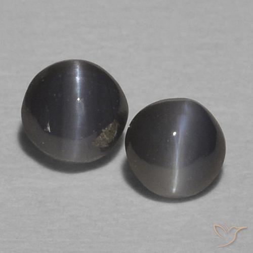 0.43ctw Natural Medium Grey Chrysoberyl Cat's Eye, Oval, Opaque