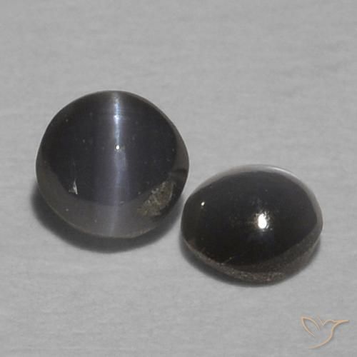 0.43 ctw Gray Chrysoberyl Cat's Eye Stones, Natural Chrysoberyl Cat's Eye in Oval Cabochon Shape for Sale