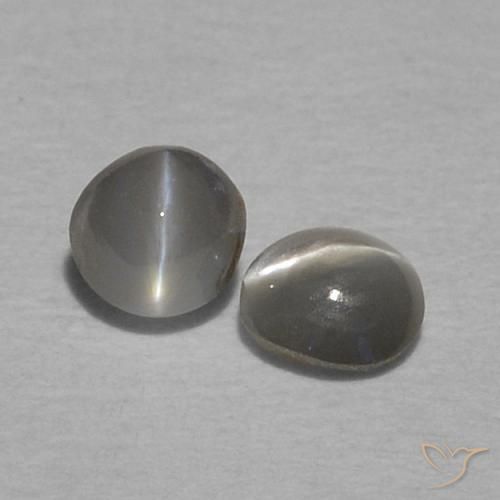 0.29 ctw Gray Chrysoberyl Cat's Eye Stones, Natural Chrysoberyl Cat's Eye in Round Cabochon Shape for Sale