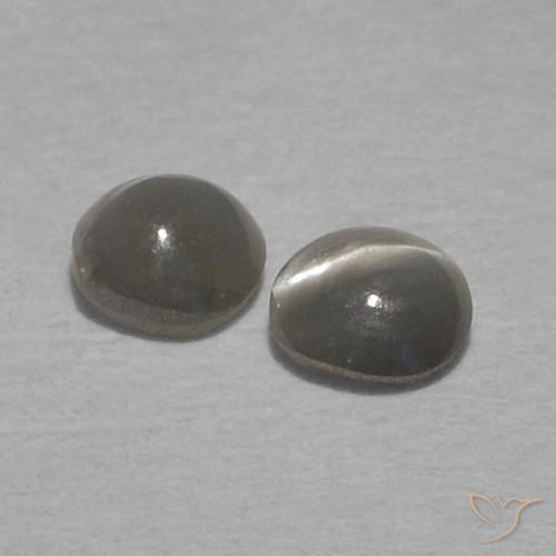 Chrysoberyl Cat's Eye Gemstones in 3 mm (calibrated) Size for Sale, Chrysoberyl Cat's Eye Stones in Medium Grey Color