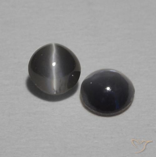 0.52 ctw Gray Chrysoberyl Cat's Eye Stones, Natural Chrysoberyl Cat's Eye in Oval Cabochon Shape for Sale