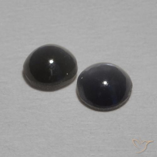 Chrysoberyl Cat's Eye Gemstones in 3.7 x 3.6 mm Size for Sale, Chrysoberyl Cat's Eye Stones in Black Gray Color