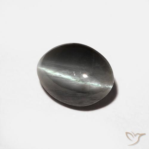 0.88 ct Gray Chrysoberyl Cat's Eye Stone, Natural Chrysoberyl Cat's Eye in Oval Cabochon Shape for Sale
