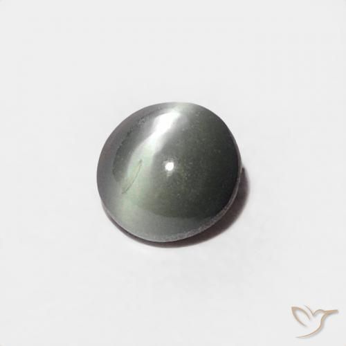 0.21 ct Gray Chrysoberyl Cat's Eye Stone, Natural Chrysoberyl Cat's Eye in Oval Cabochon Shape for Sale