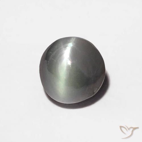 0.35 ct Gray Chrysoberyl Cat's Eye Stone, Natural Chrysoberyl Cat's Eye in Round Cabochon Shape for Sale
