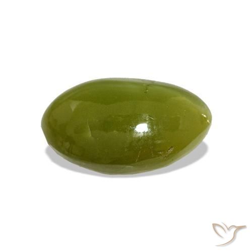 Chrysoberyl Cat's Eye Gemstone in 11.7 x 8.9 mm Size for Sale, Chrysoberyl Cat's Eye Stone in Forest Green Color