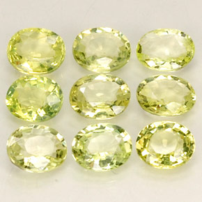 7.11 ct Yellow Chrysoberyl Gemstone, Chrysoberyl Gem in Oval Facet Shape for Sale.