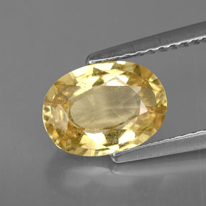 2.15 ct Yellow Chrysoberyl Gemstone, Chrysoberyl Gem in Oval Facet Shape for Sale.