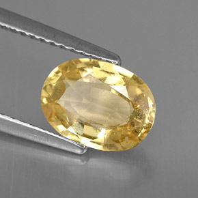 2.15 ct Yellow Chrysoberyl Stone, Natural Chrysoberyl in Oval Facet Shape for Sale