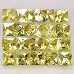 3.89 ct Yellow Chrysoberyl Gemstone, Chrysoberyl Gem in Princess-Cut Shape for Sale.