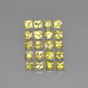 4.37 ct Yellow Chrysoberyl Gemstone, Chrysoberyl Gem in Princess-Cut Shape for Sale.