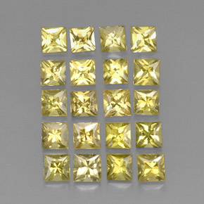 4.37 ct Yellow Chrysoberyl Stone, Natural Chrysoberyl in Princess-Cut Shape for Sale