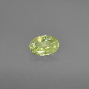 0.54 ct Green Chrysoberyl Gemstone, Chrysoberyl Gem in Oval Facet Shape for Sale.