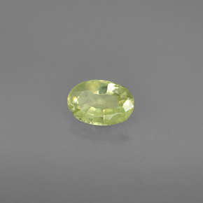 0.54 ct Green Chrysoberyl Stone, Natural Chrysoberyl in Oval Facet Shape for Sale