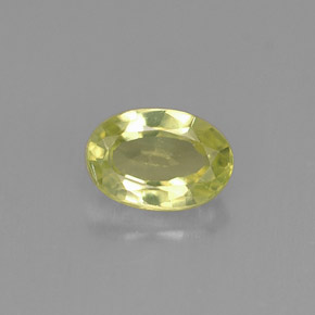 0.56 ct Green Chrysoberyl Gemstone, Chrysoberyl Gem in Oval Facet Shape for Sale.