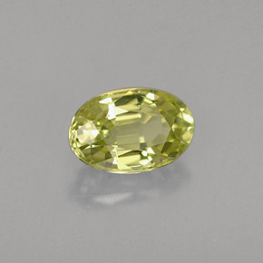 0.61 ct Green Chrysoberyl Stone, Natural Chrysoberyl in Oval Facet Shape for Sale