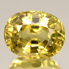 2.94 ct Yellow Chrysoberyl Gemstone, Chrysoberyl Gem in Oval Facet Shape for Sale.
