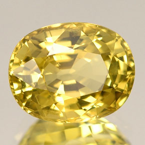 2.94 ct Yellow Chrysoberyl Stone, Natural Chrysoberyl in Oval Facet Shape for Sale