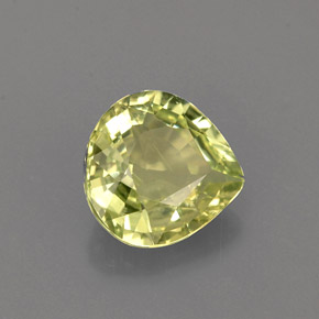 1.41 ct Green Chrysoberyl Gemstone, Chrysoberyl Gem in Pear Facet Shape for Sale.