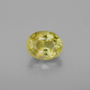 1.94 ct Yellow Chrysoberyl Gemstone, Chrysoberyl Gem in Oval Facet Shape for Sale.