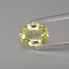 1.03 ct Yellow Chrysoberyl Gemstone, Chrysoberyl Gem in Oval Facet Shape for Sale.