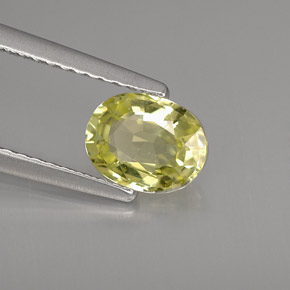 1.03 ct Yellow Chrysoberyl Stone, Natural Chrysoberyl in Oval Facet Shape for Sale