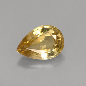 0.87 ct Yellow Chrysoberyl Gemstone, Chrysoberyl Gem in Pear Facet Shape for Sale.