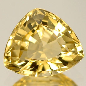 0.78 ct Yellow Chrysoberyl Gemstone, Chrysoberyl Gem in Trillion Facet Shape for Sale.