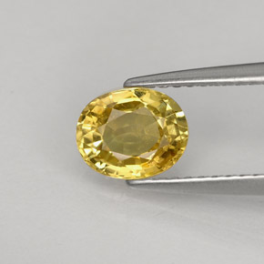 1.22 ct Yellow Chrysoberyl Gemstone, Chrysoberyl Gem in Oval Facet Shape for Sale.