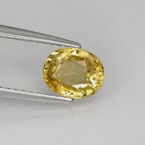 1.22 ct Yellow Chrysoberyl Stone, Natural Chrysoberyl in Oval Facet Shape for Sale