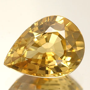 1.63 ct Yellow Chrysoberyl Gemstone, Chrysoberyl Gem in Pear Facet Shape for Sale.