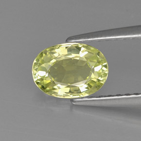 1.03 ct Green Chrysoberyl Gemstone, Chrysoberyl Gem in Oval Facet Shape for Sale.