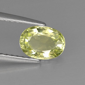 1.03 ct Green Chrysoberyl Stone, Natural Chrysoberyl in Oval Facet Shape for Sale