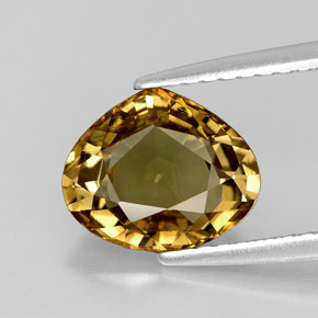 2.24 ct Yellow Chrysoberyl Gemstone, Chrysoberyl Gem in Pear Facet Shape for Sale.