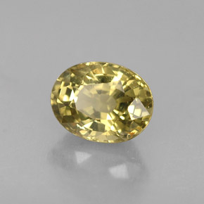 0.81 ct Yellow Chrysoberyl Stone, Natural Chrysoberyl in Oval Facet Shape for Sale