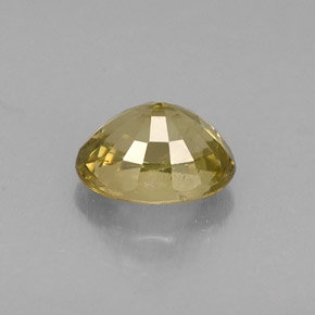 Chrysoberyl Gemstone in 6.1 x 4.7 mm Size for Sale, Chrysoberyl Stone in Greenish Golden Color