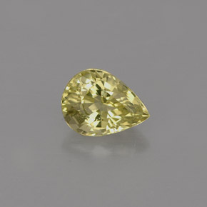 0.68 ct Green Chrysoberyl Gemstone, Chrysoberyl Gem in Pear Facet Shape for Sale.
